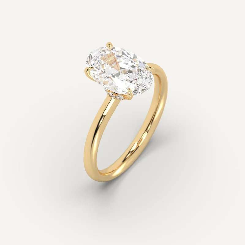 wide band ring for women -3 carat Oval Cut Diamond Ring