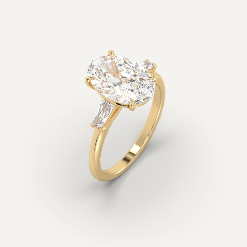 custom engagement ring for women -3 carat Oval Cut Diamond Ring