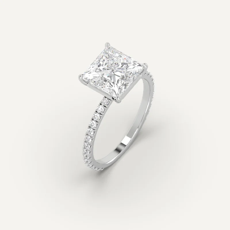 round diamond wedding band for women -3 carat Princess Cut Diamond Ring