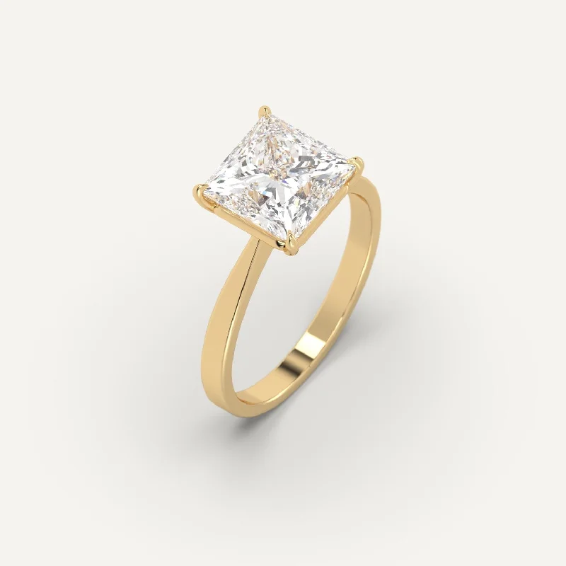 men’s gold wedding band -3 carat Princess Cut Diamond Ring