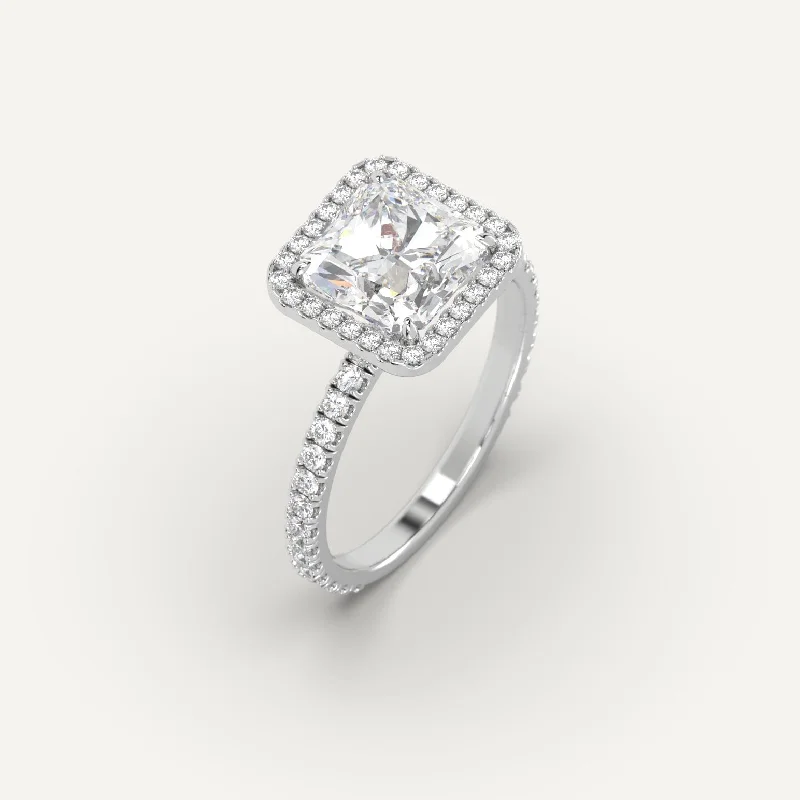 wedding ring set with diamonds -3 carat Radiant Cut Diamond Ring