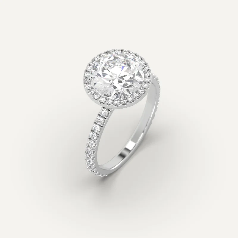 platinum wedding ring for women -3 carat Round Cut Diamond Ring