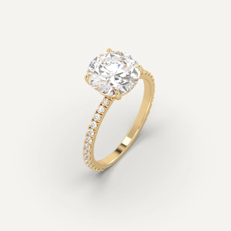 cushion cut engagement ring for women -3 carat Round Cut Diamond Ring