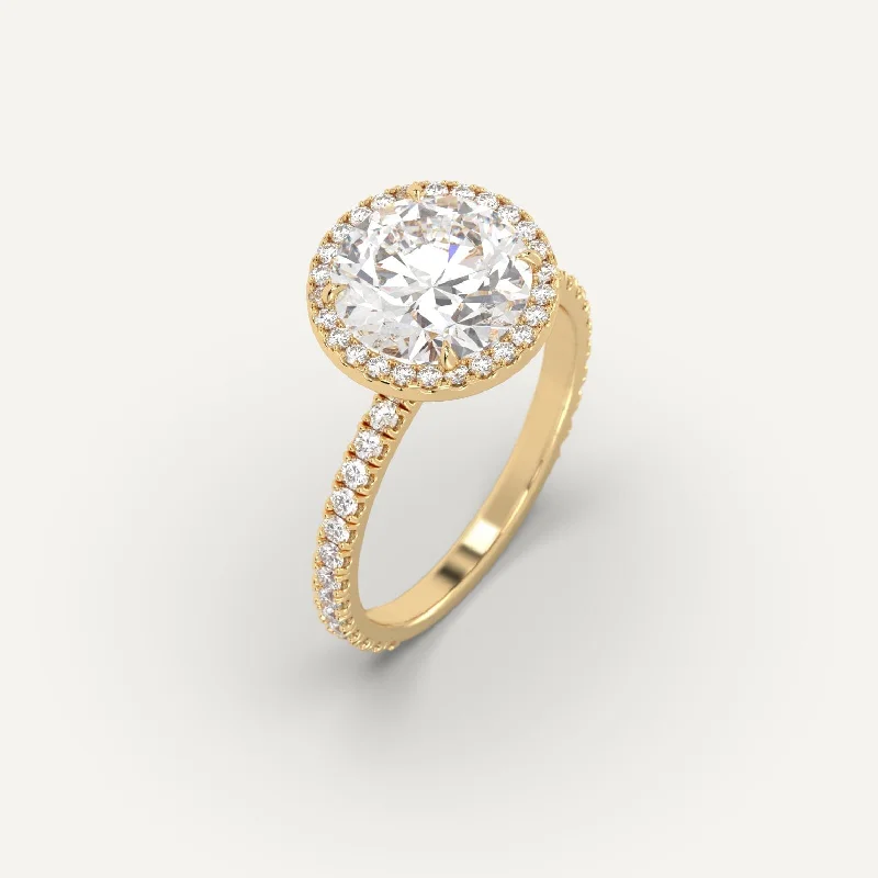 luxury wedding ring for women -3 carat Round Cut Diamond Ring