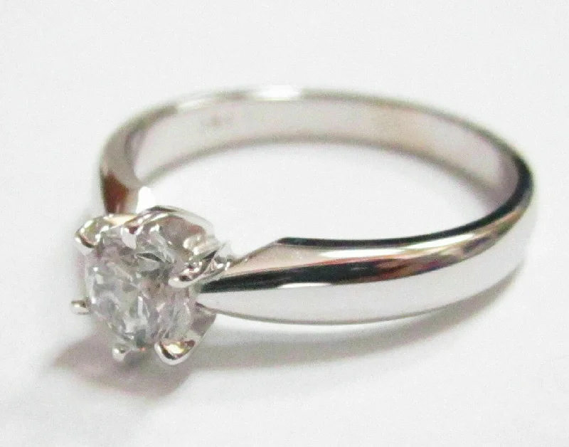 custom designed engagement ring -.51Ct Round Brilliant Cut Diamond Solitaire Engagement Ring Size 5.5 w/ CERT