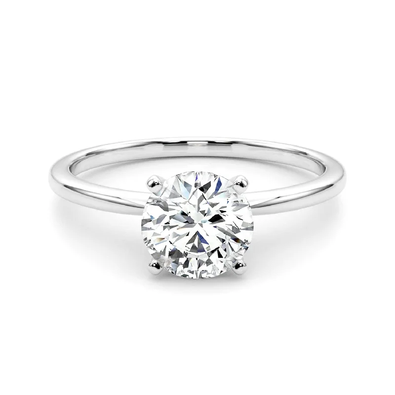 couple's matching ring set -Auriya 18k Gold 3/4ctw Round Solitaire Lab Grown Diamond Engagement Ring 4-Prong Basket