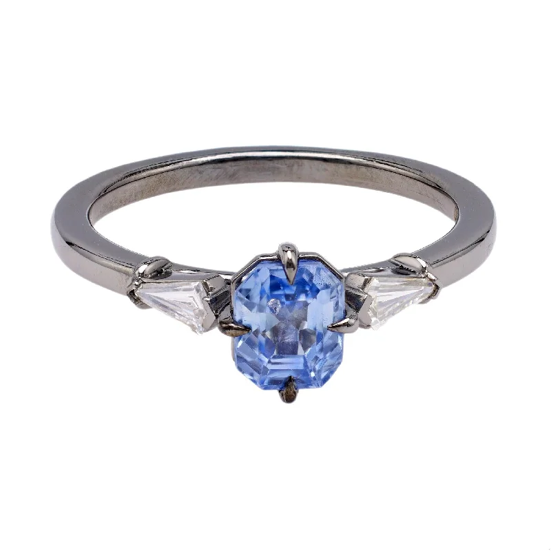 large statement ring for women -1.17 Carat Sapphire and Diamond Platinum Ring