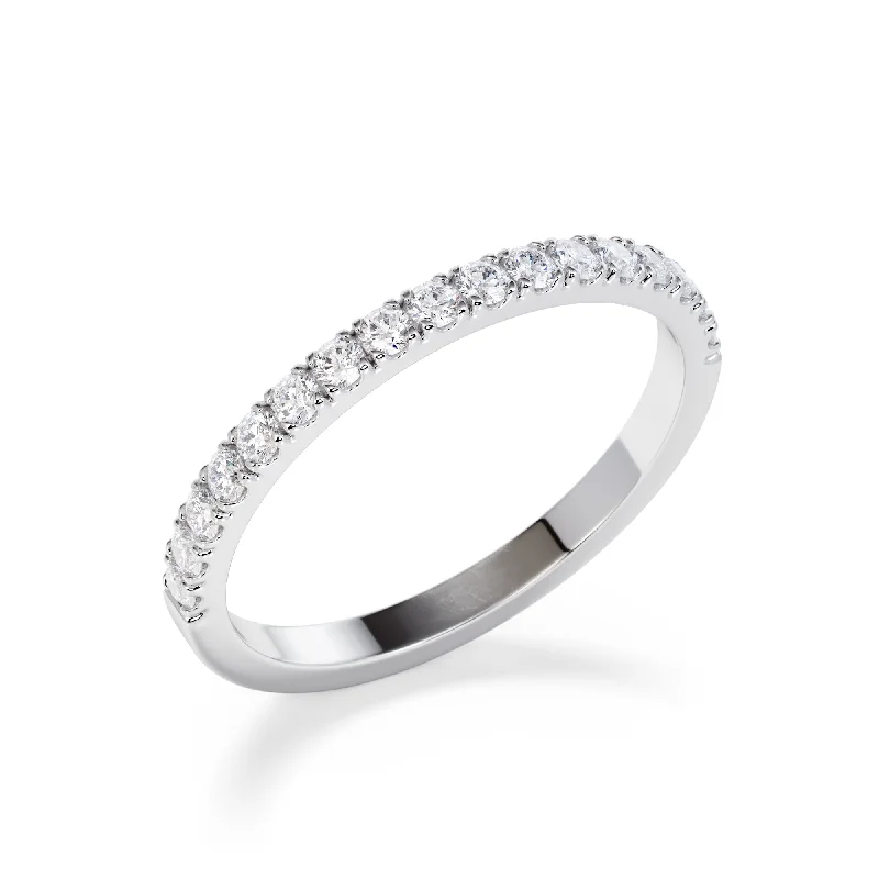 diamond solitaire ring for women -1.7mm Micro Pavé Diamond Eternity Ring