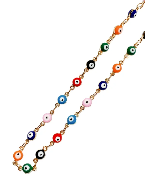 monogram necklace for women -Petite Multi Evil Eye Necklace