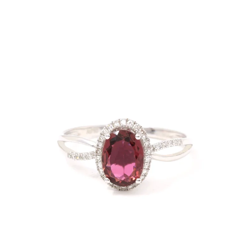 multi-stone ring for women -18k Rose Gold Natural Violet Tourmaline Ring