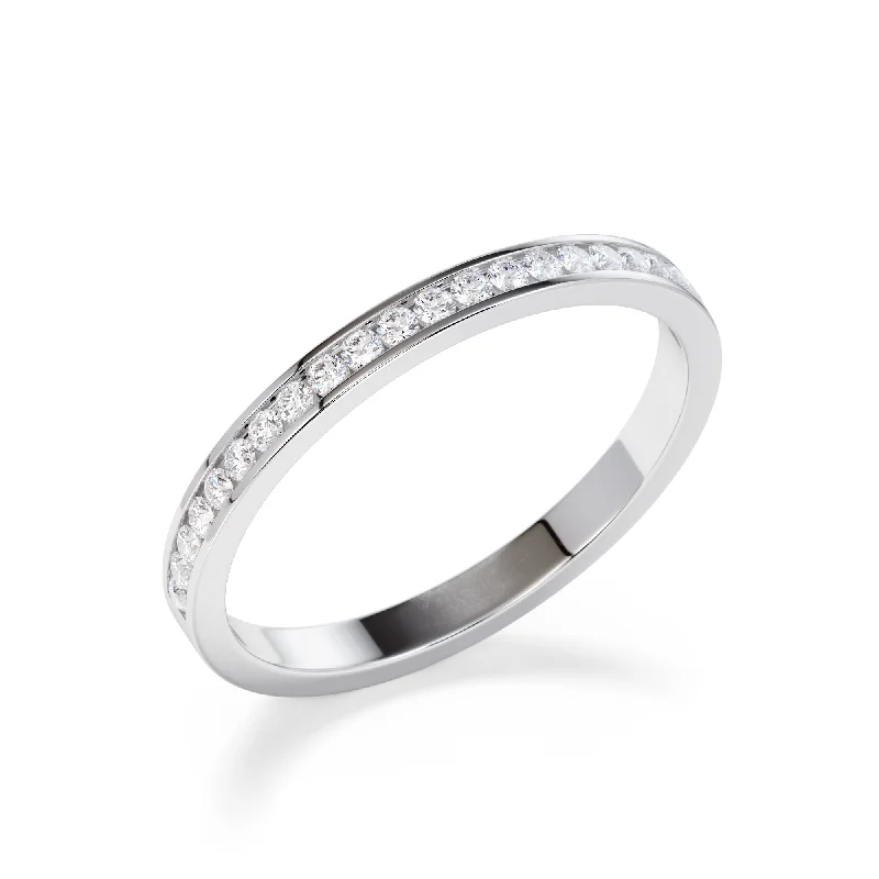 men’s platinum ring for wedding -2mm Channel Set Round Diamond Eternity Ring