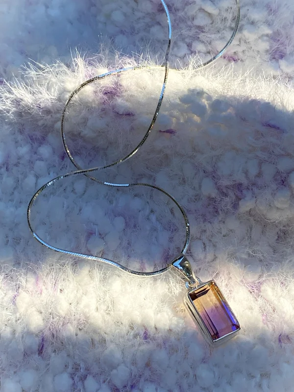 moon pendant necklace for women -Faceted Ametrine Necklace