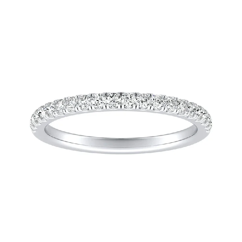 custom engagement ring for women -Auriya 1/3ctw Classic Round Diamond Wedding Band Platinum