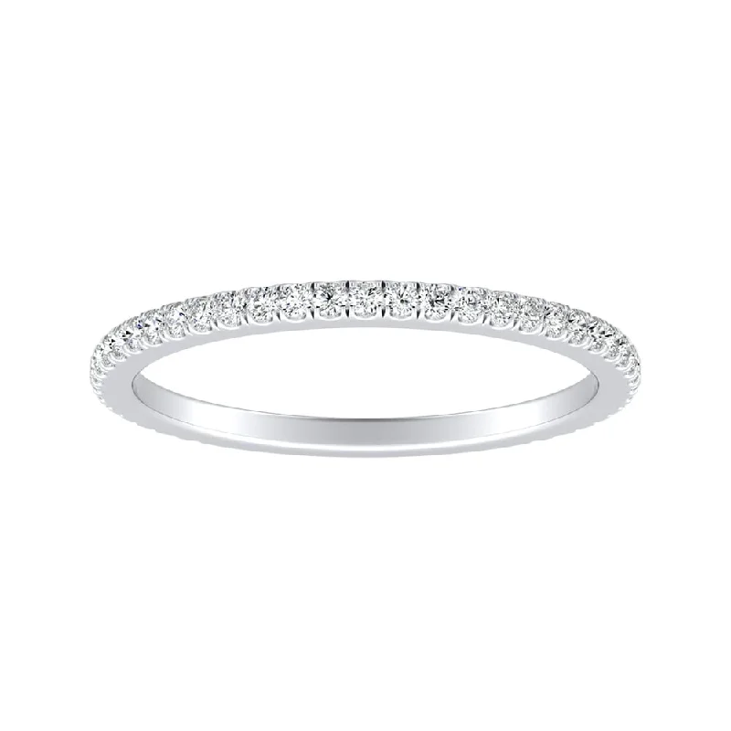 sterling silver engagement ring for women -Auriya 1/5ctw Stackable Diamond Wedding Band 14k Gold