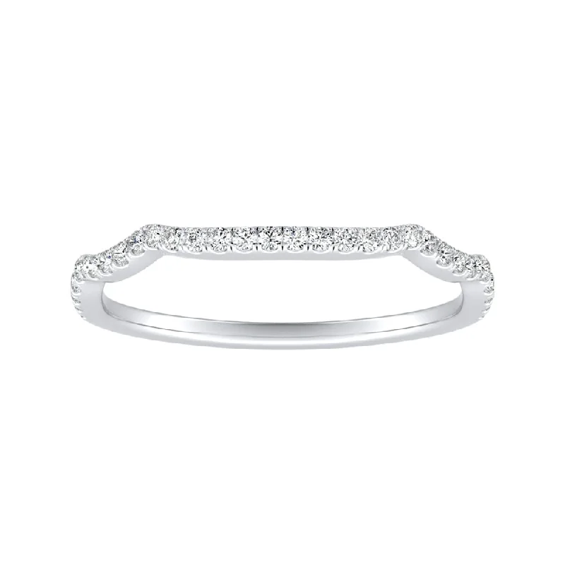 multi-stone ring for women -Auriya 1/8ctw Contoured Diamond Wedding Band 14k Gold