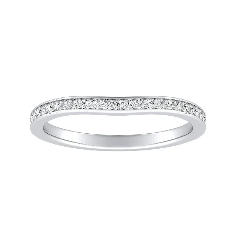 custom designed engagement ring -Auriya 1/8ctw Contoured Diamond Wedding Band Platinum