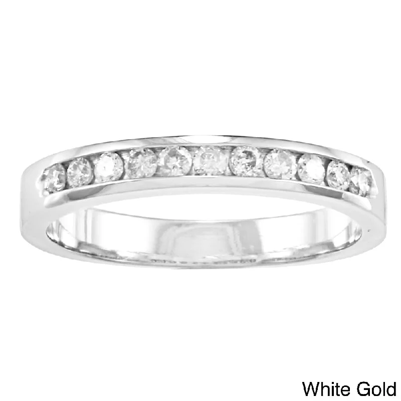 two-tone engagement ring for women -Auriya 10k Gold 1/4ctw Channel Diamond Wedding Band (J-K, I2-I3)