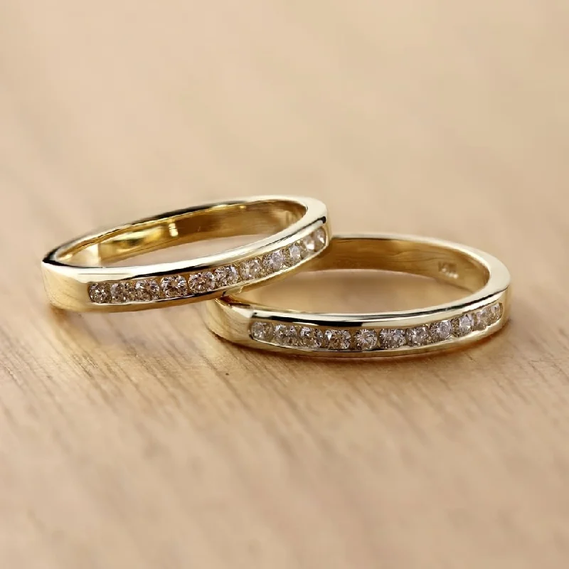 custom infinity wedding ring -Auriya 14k Gold 1/4ctw Round Diamond Wedding Band