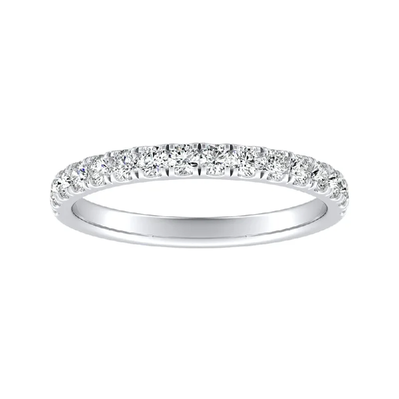 custom infinity wedding ring -Auriya 3/8ctw Classic Round Diamond Wedding Band 18k Gold