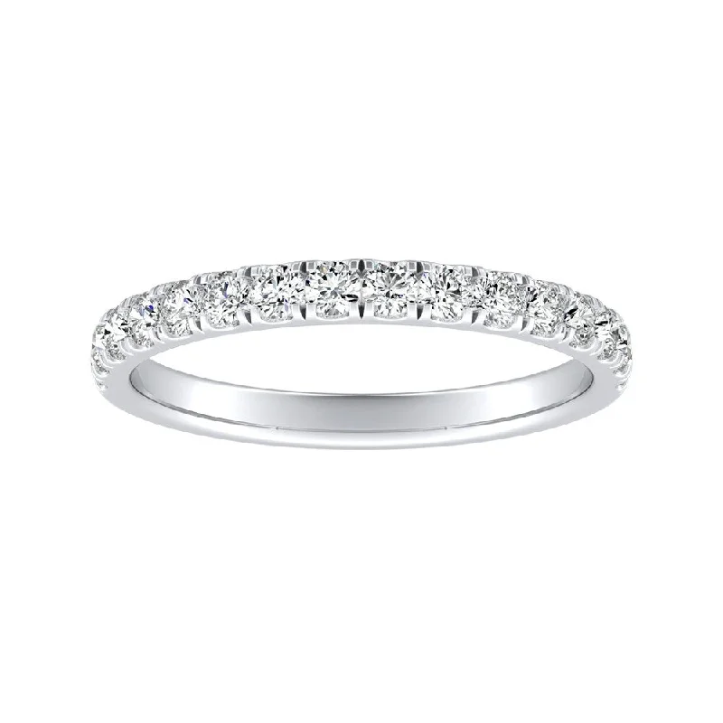 custom sterling silver ring for men -Auriya 3/8ctw Classic Round Diamond Wedding Band Platinum