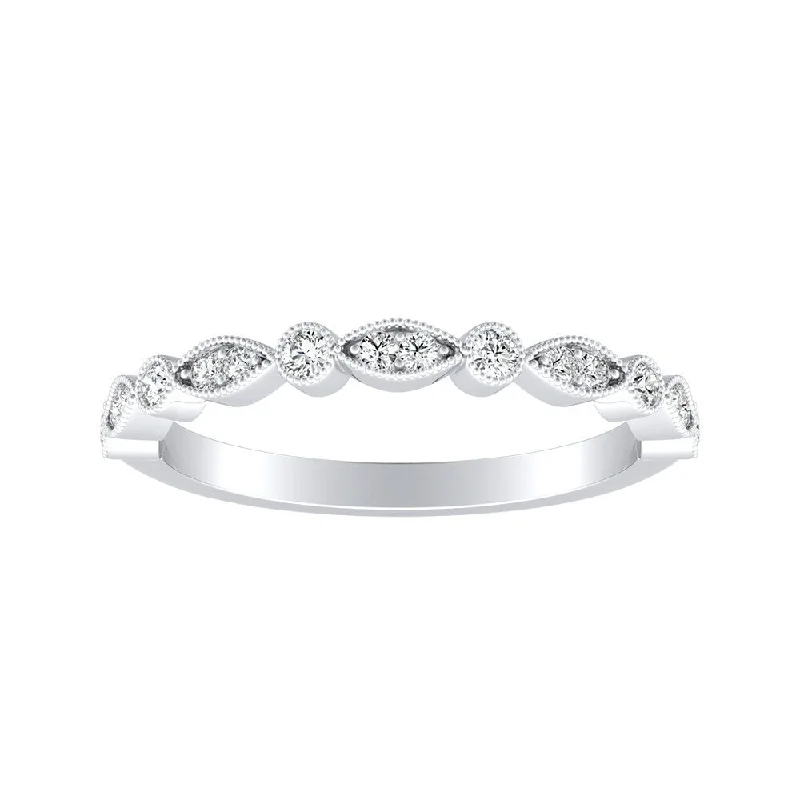 wedding ring with diamond accents -Auriya Dainty 1/10ctw Diamond Anniversary Wedding Band Platinum