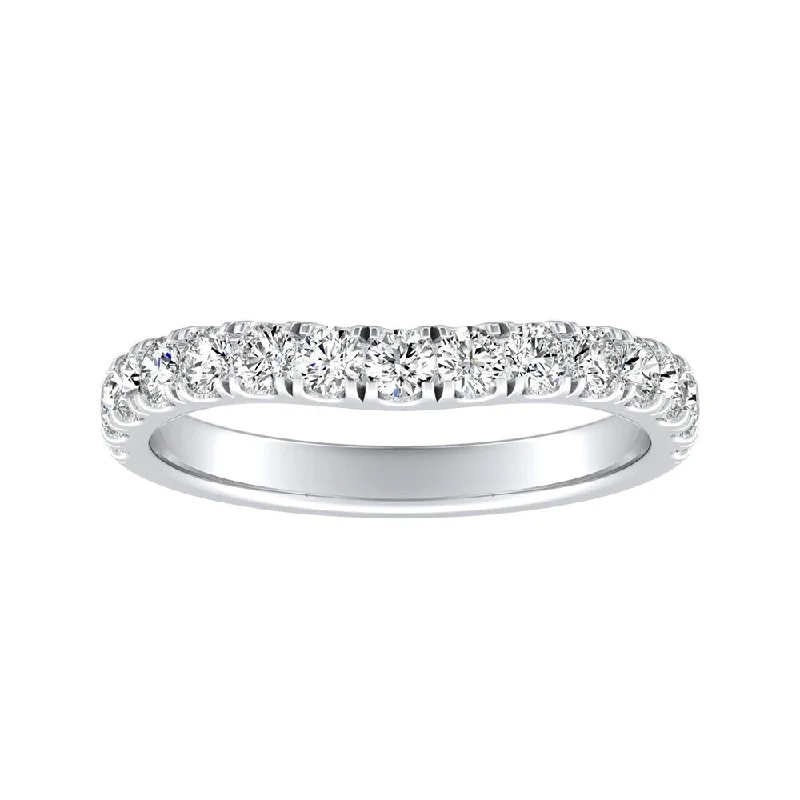 infinity wedding ring for women -Auriya Platinum 5/8ctw Round Diamond Wedding Band