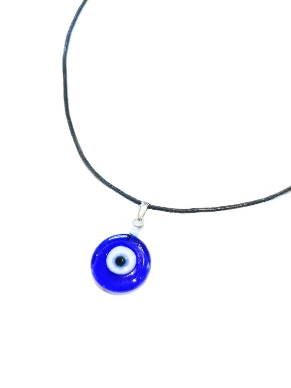 rose gold coin necklace for women -Blue Glass Eye Necklace