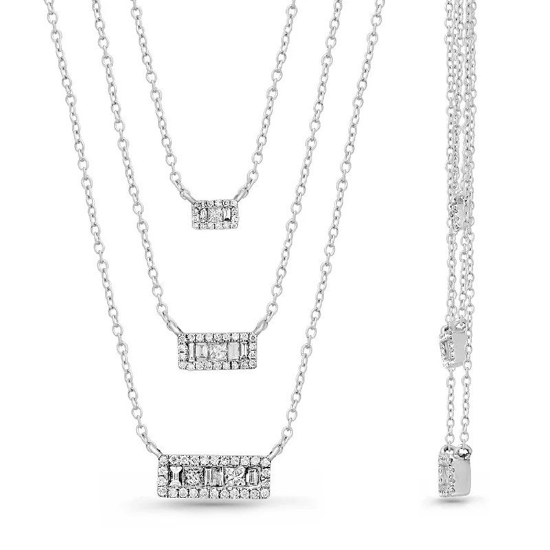 multi-strand necklace for women -White Gold Diamond Legendary Necklace