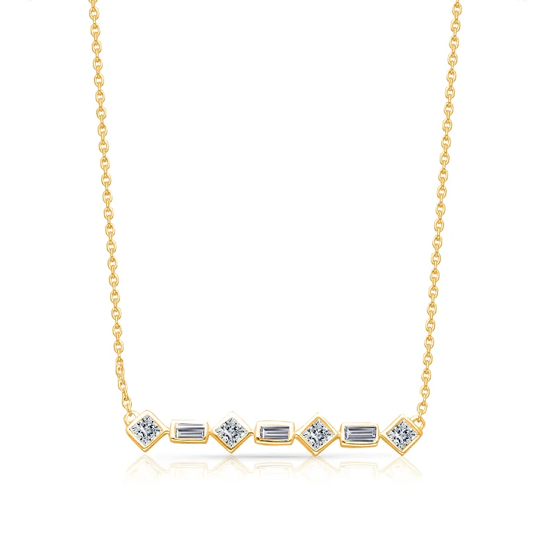 double layered necklace for women -Yellow Gold Diamond Legendary Necklace