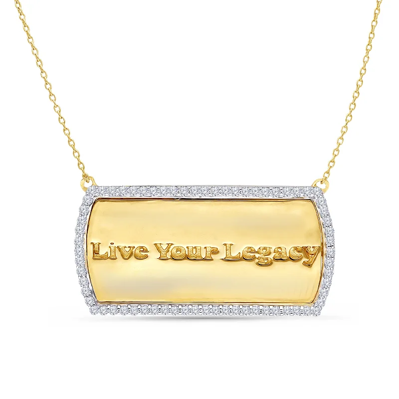 silver teardrop necklace for women -Yellow Gold Live Your Legacy Diamond Eternal Necklace