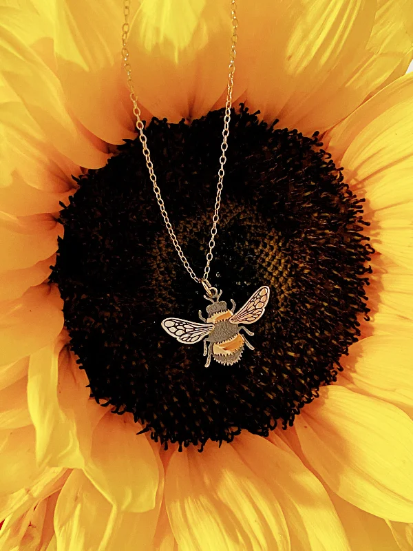 gold coin pendant necklace for women -Detailed Bumblebee Necklace