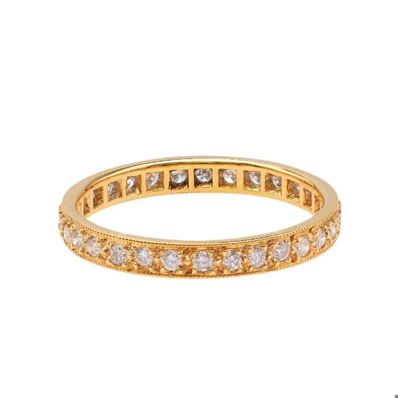 men’s platinum ring for wedding -Diamond 18k Yellow Gold Eternity Band