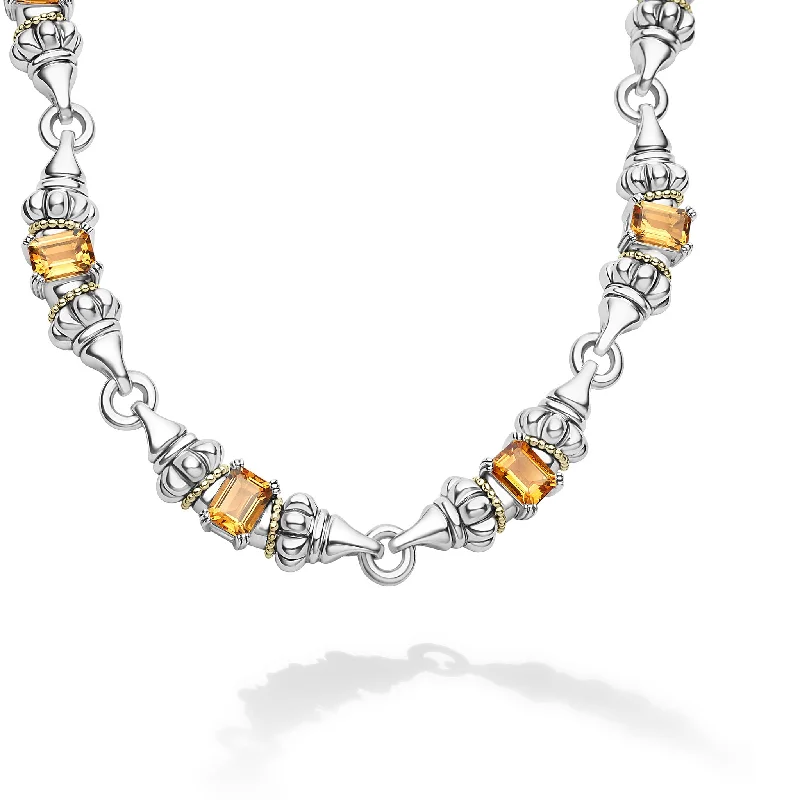 sterling silver bar necklace for women -Glacier Citrine Caviar Beaded Necklace