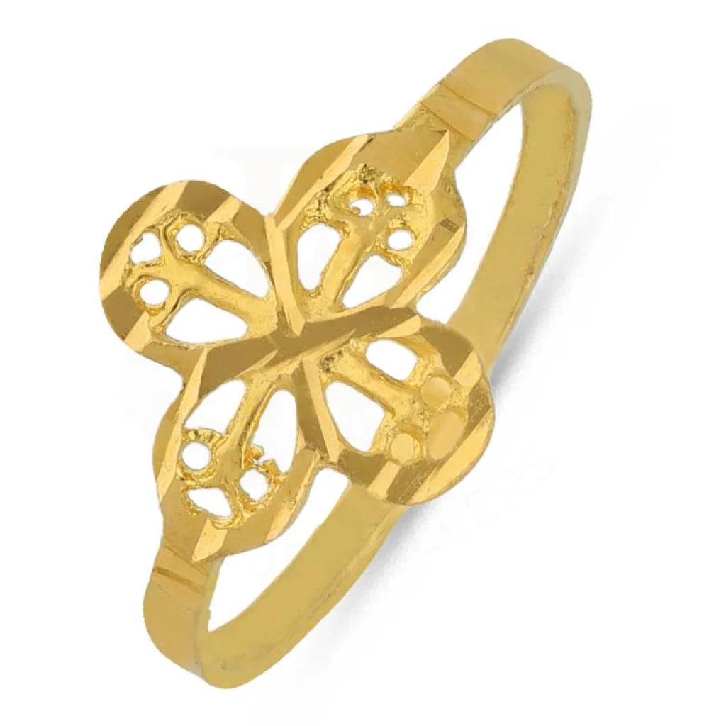 men’s engraved ring for gifts -Gold Flower Shaped Baby Ring 22KT - FKJRN22K3832