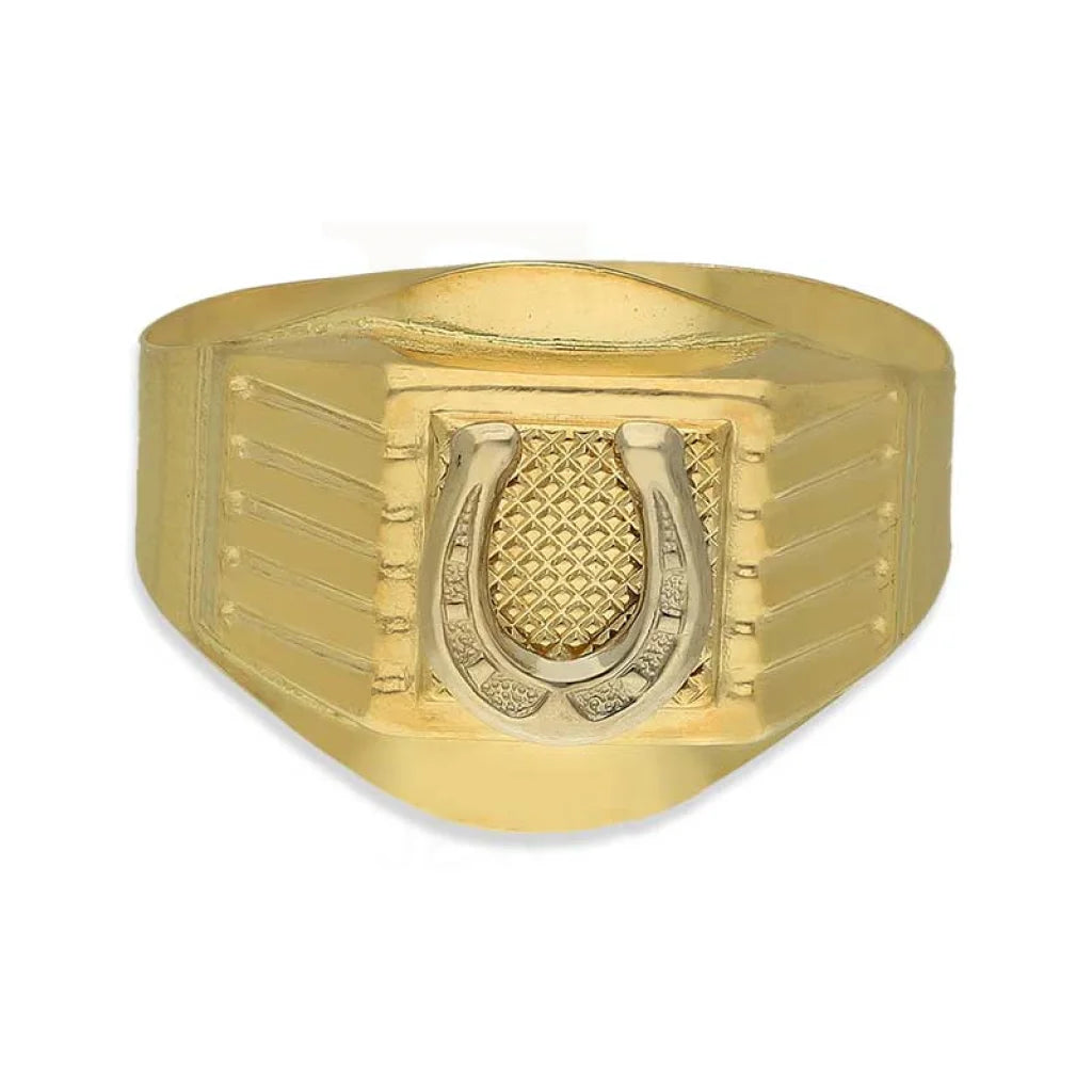 jade ring for women -Gold Horse Shoe Men's Ring 18KT - FKJRN18K3814