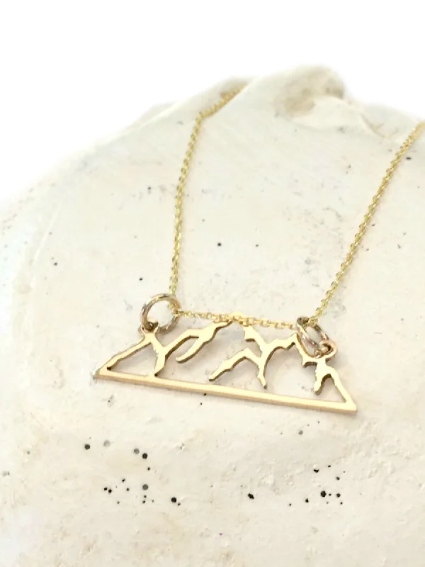 trendy pendant necklace for women -Mountain Range Necklace