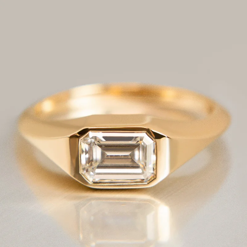 men’s gold wedding band -Hemlock Ring Setting