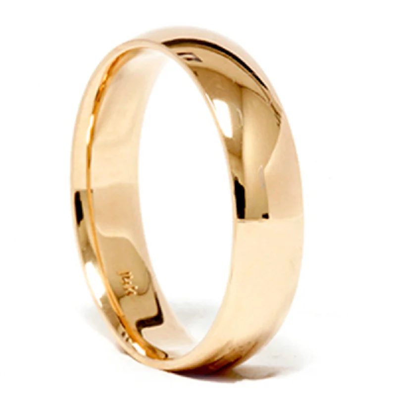 men’s black titanium ring -High Polished Classic Wedding Band 14K Yellow Gold Size Selectable