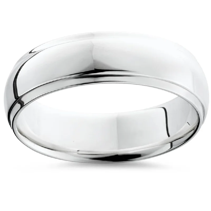 infinity wedding ring for women -Mens Argentium Silver Comfort Fit Wedding Band Size Selectable