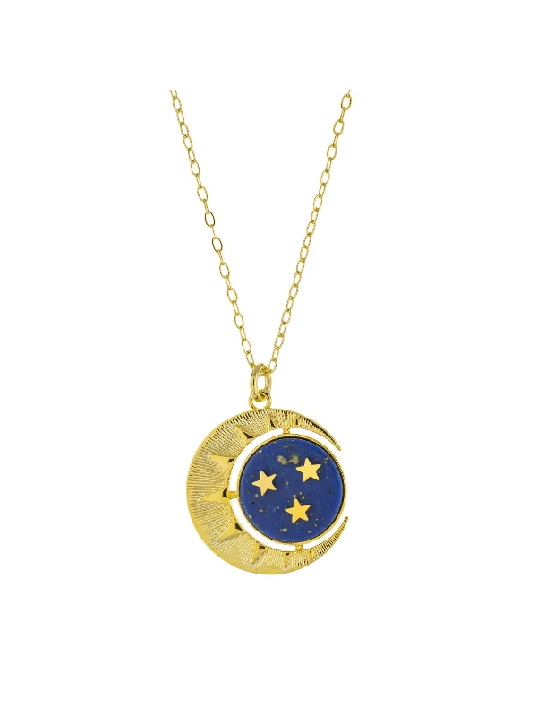 boho style layered necklace for women -Night Sky Medallion Necklace