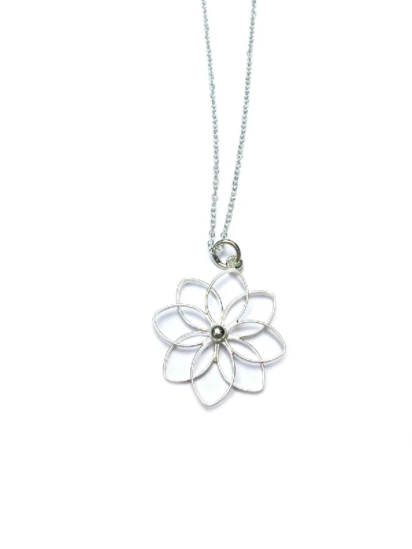 teardrop pendant necklace for women -Open Flower Necklace