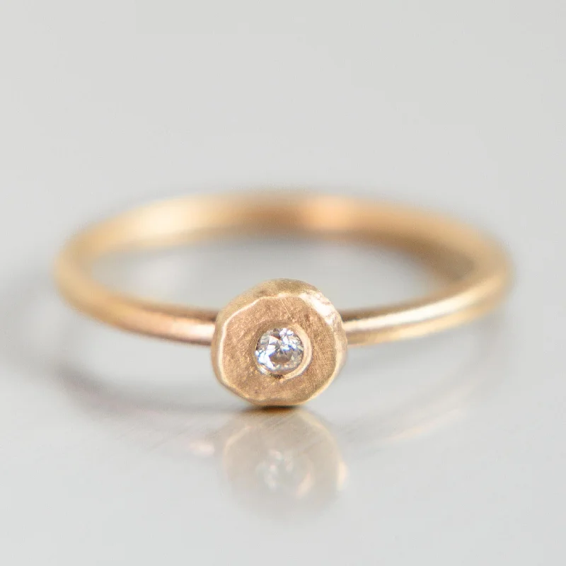 men’s rose gold ring -Pebble Ring in 14k Gold