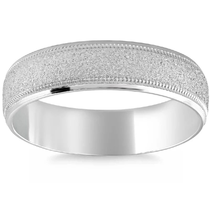 wedding ring with diamond accents -Platinum 7mm Flat Comfort Fit Brushed Wedding Band Mens Ring