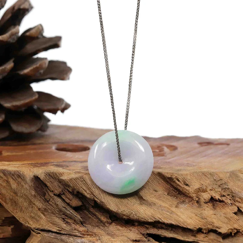 personalized infinity necklace for women -RealJade Co.® "Good Luck Button" Necklace Green and Lavender Jadeite Jade Lucky Ping An Kou Necklace