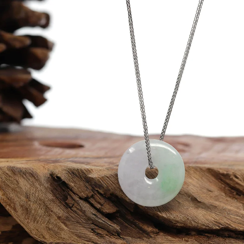 luxury gold necklace for women -RealJade® Co. "Good Luck Button" Necklace Green and Lavender Jadeite Jade Lucky Ping An Kou Necklace