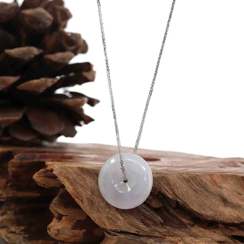 sapphire pendant necklace for women -RealJade® "Good Luck Button" Necklace Lavender Jadeite Jade Lucky Ping An Kou Necklace