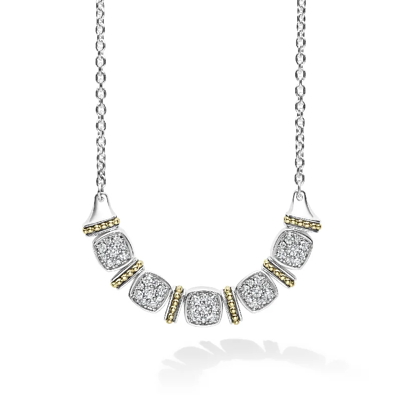 diamond drop pendant necklace for women -Rittenhouse Two-Tone Five Station Diamond Necklace