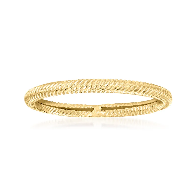 minimalist wedding ring for women -Ross-Simons 18kt Yellow Gold Twisted Ring