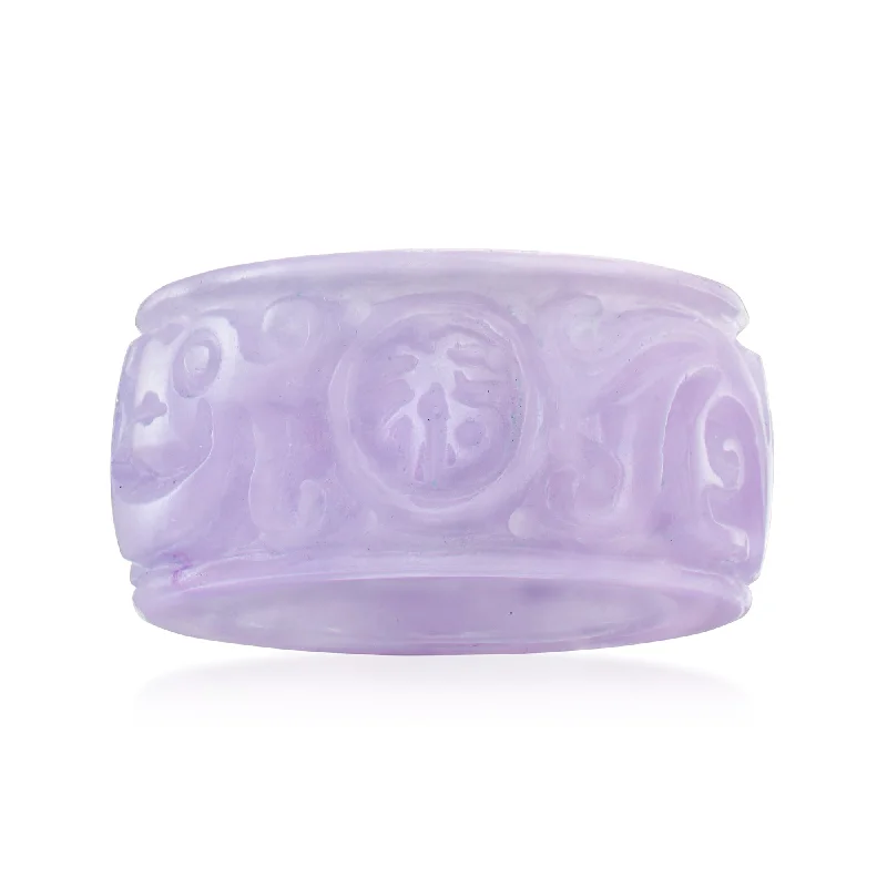 personalized promise ring for couples -Ross-Simons Lavender Jade "Good Fortune" Ring