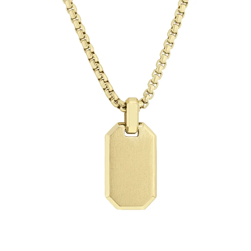 gold cross pendant necklace for women -Ryan Stainless Steel Dog Tag Necklace